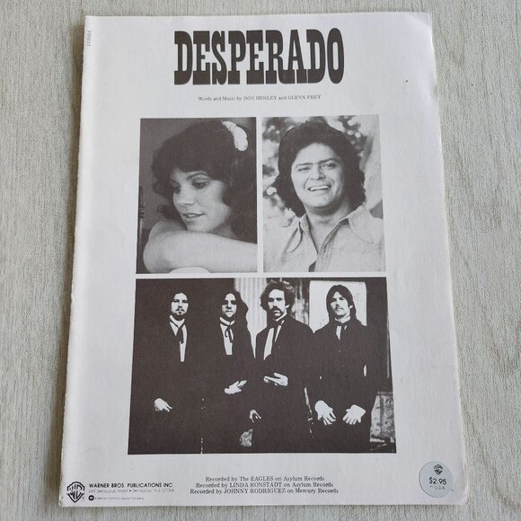 The Eagles Desperado Sheet Music Warner Bros Linda Ronstadt Johnny Rodriguez - Picture 1 of 2